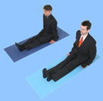 teilnehmer am businessyoga in dandasana